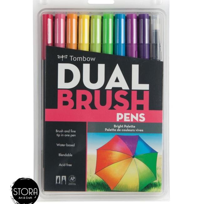 

Tombow Dual Brush Pen Set 10 - Bright Palette