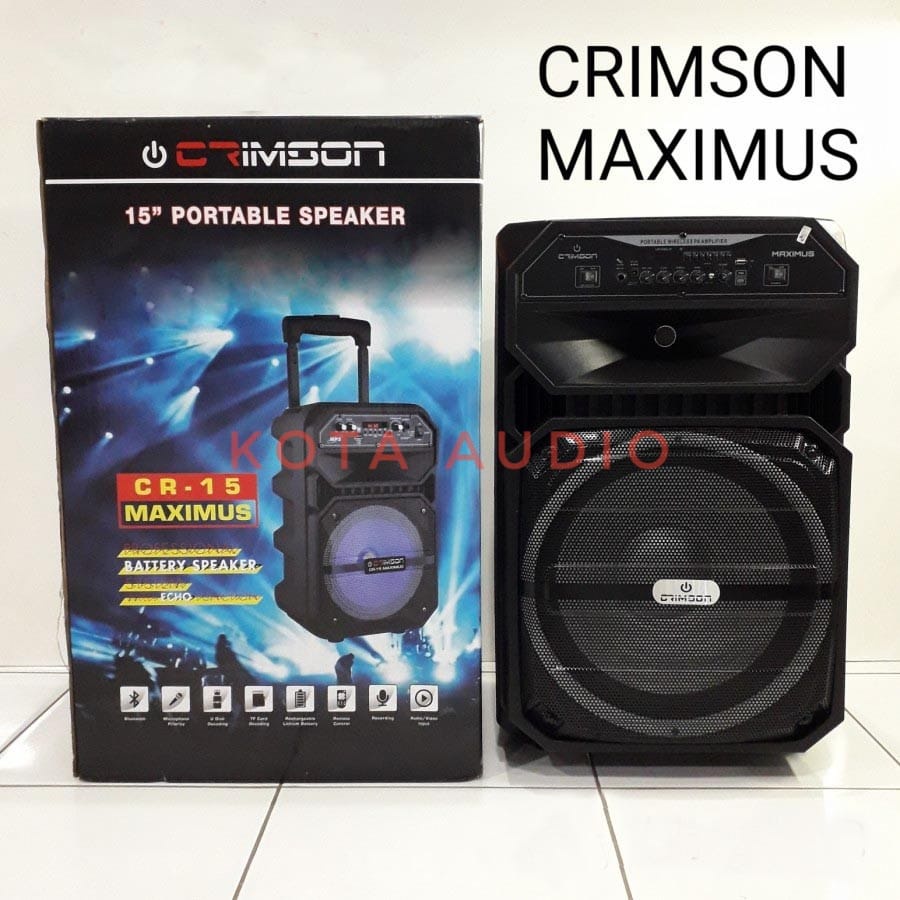 Speaker Portable Wireless Crimson Maximus CR-15 Original 15 inch CR15