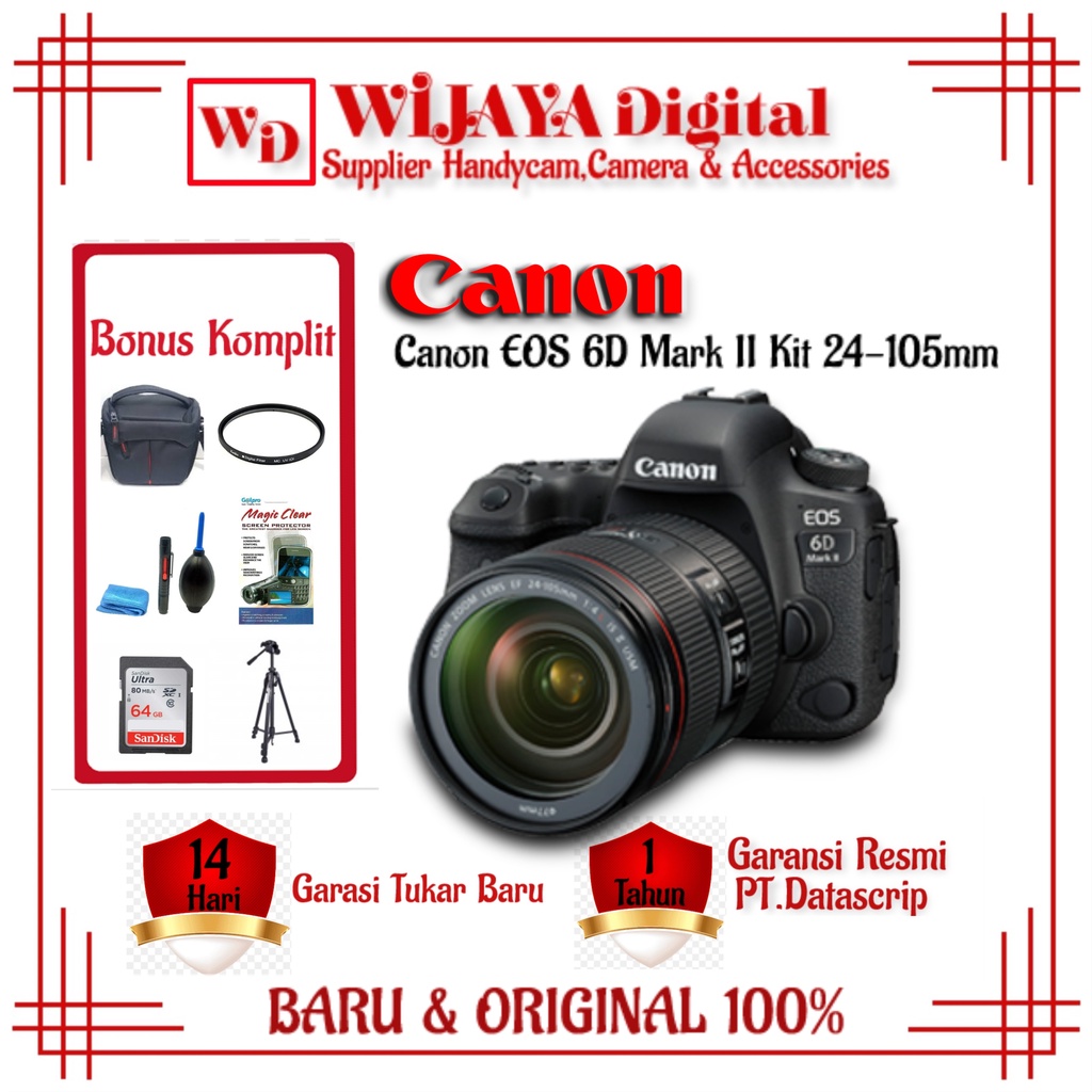 Canon EOS 6D Mark II Body Only & Canon EOS 6D II Kit 24-105mm F4 L