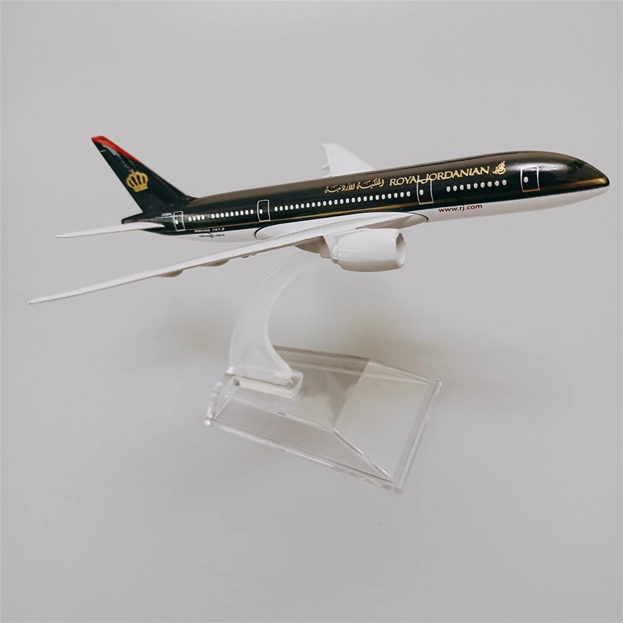 Royal Jordanian Airlines Boeing 787model Pesawat B787 Diecast Metal Model Pesawat Dengan Display Stand