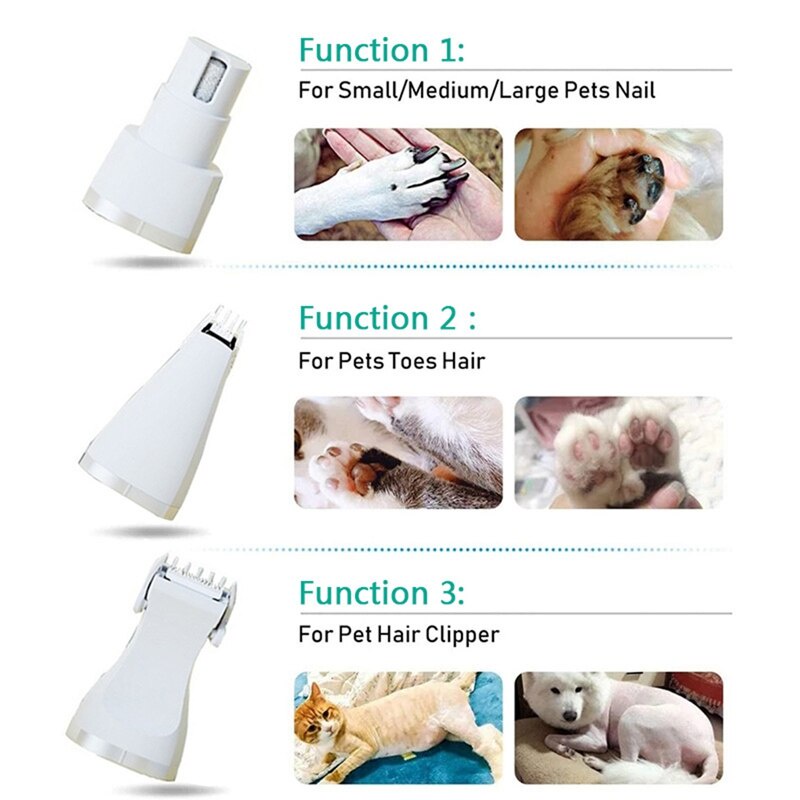 Alat Pencukur Bulu Hewan Peliharaan Pet Clipper Shaving Electric 4in1 Pemangkas Rambut Anjing Gunting Kuku Kucing Manicure Pedicure Polished Machine Shaver