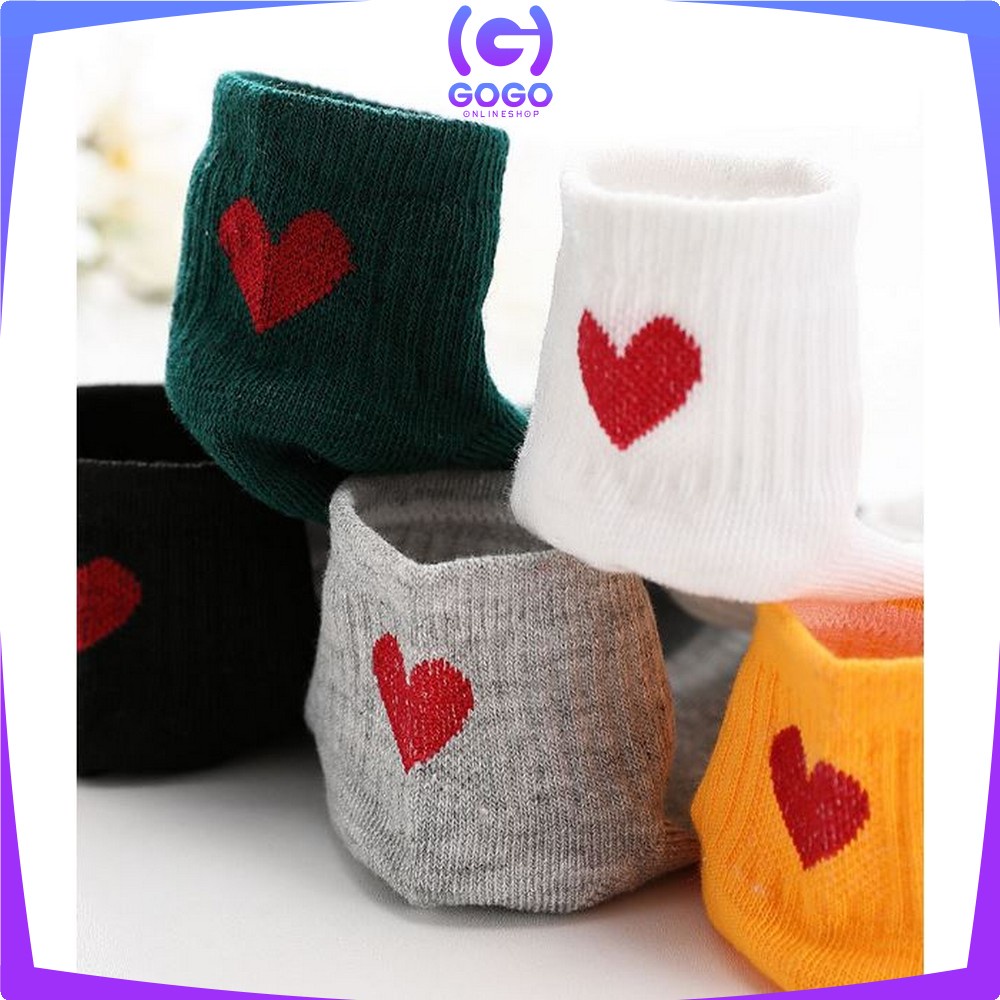 GOGO-P255 Kaos Kaki Motif Love Kaos kaki Pendek Ankle Fashion Korea Women Socks Ala Korea Semata Kaki Import