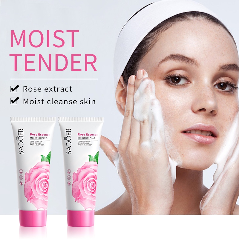 SADOER Facial Wash Cleanser Pencerah Embersih Wajah Yang Ringan Facial Foam Skin Care Pembersih Wajah