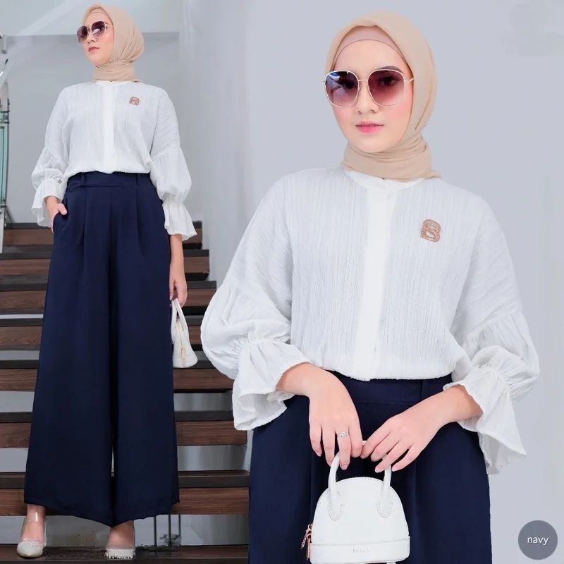 NAMARI SET BC BAHAN CRINKLE AIRFLOW UKURAN M L XL PANJANG BAJU 65 CM LINGKAR DADA 100  - 120 CM SETELAN WANITA TERBARU 2023 KEKINIAN / ONE SET CRINKLE AIRFLOW / SET BAJU MUSLIM MODERN / SETELAN BUSUI FRIENDLY