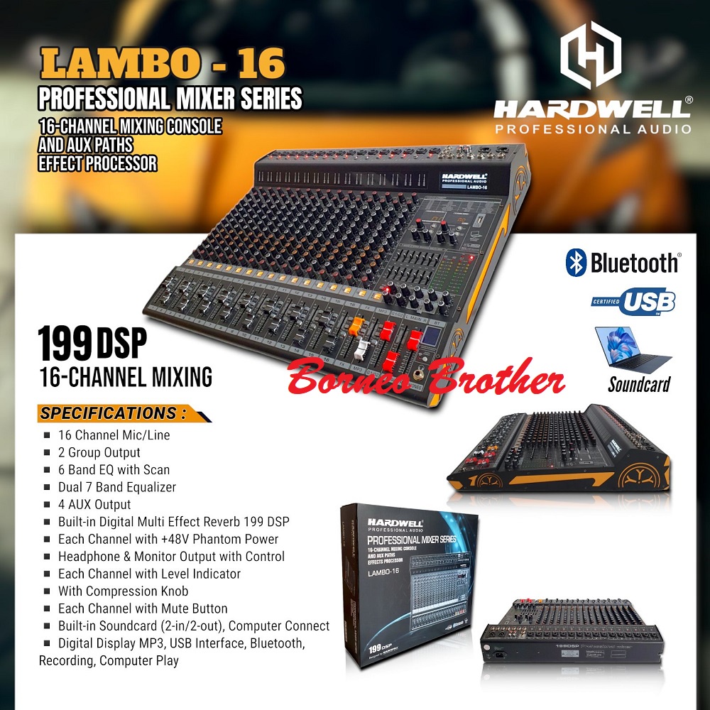 Hardwell LAMBO-16 LAMBO 16 LAMBO16 Original Mixer 16 Channel