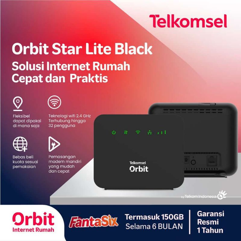 modem Telkomsel orbit star lite black wifi 4G high speed