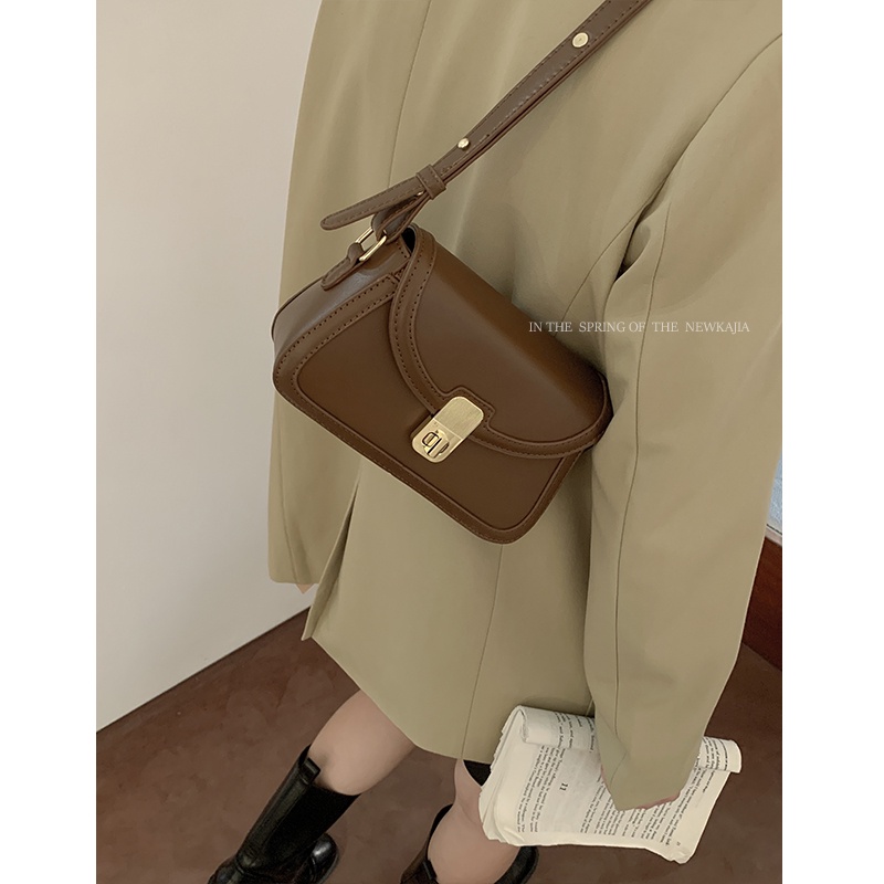 Suhao niche tekstur tas ketiak wanita 2022 baru trendi fashion retro tas pelana all-match in one-shoulder messenger bag