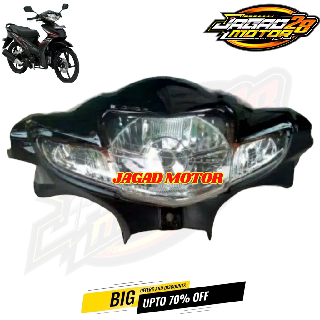 Batok Kepala Depan Honda Revo Absolute Hitam Set Reflektor Lampu Depan / Batok Kepala Depan Set Reflektor Lampu Depan Honda Revo Absolute Hitam / Batok Kepala Depan Honda Revo Absolute Hitam Plus Lampu Depan