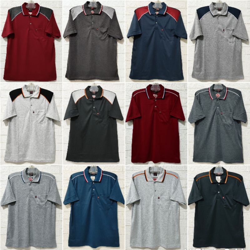 Kaos Kerah Pria dewasa saku / kaos krah bapak bapak / kaos krah murah