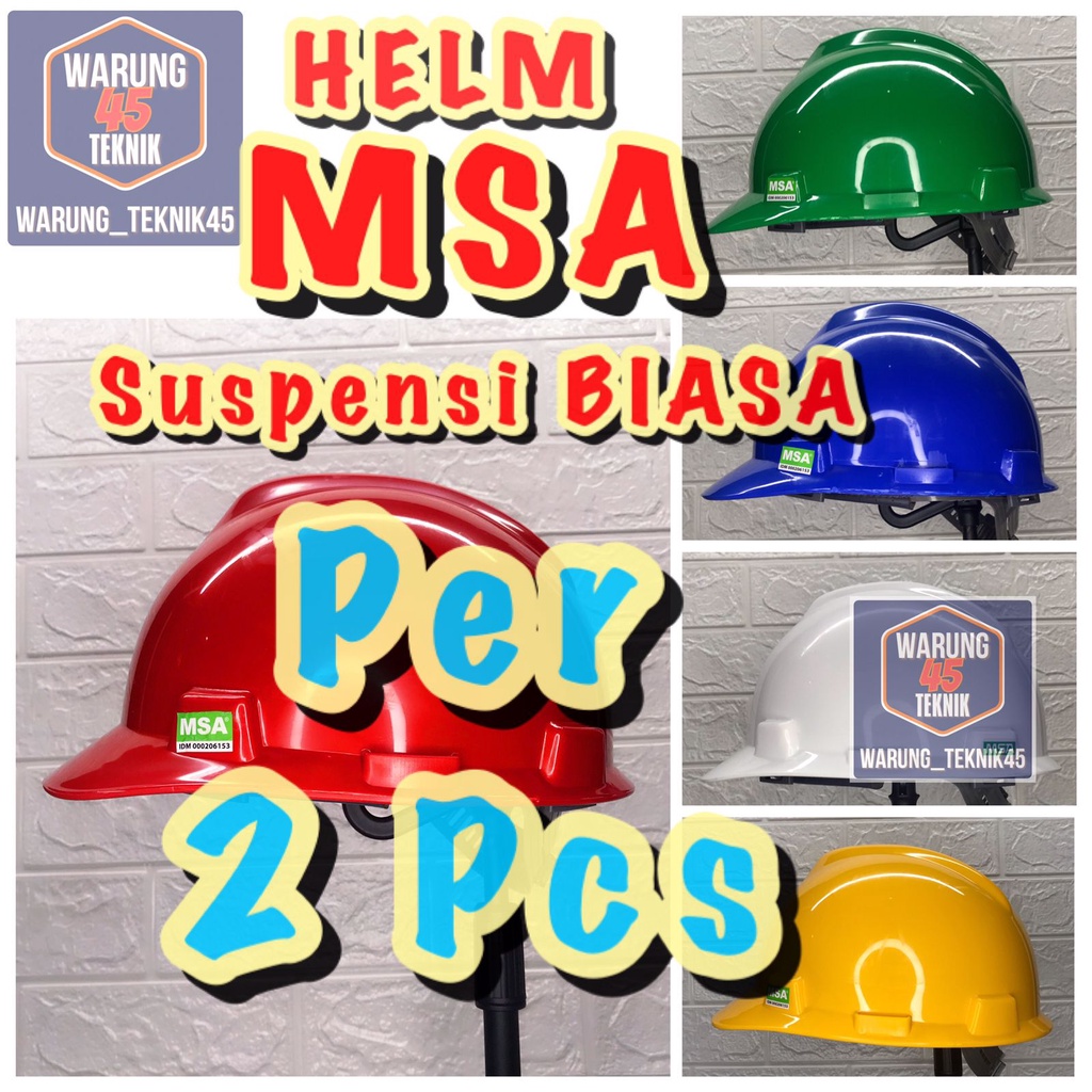 HELM PROYEK SAFETY V GUARD MERK MSA SNI LOKAL SUSPENSI STANDARD/2PCS