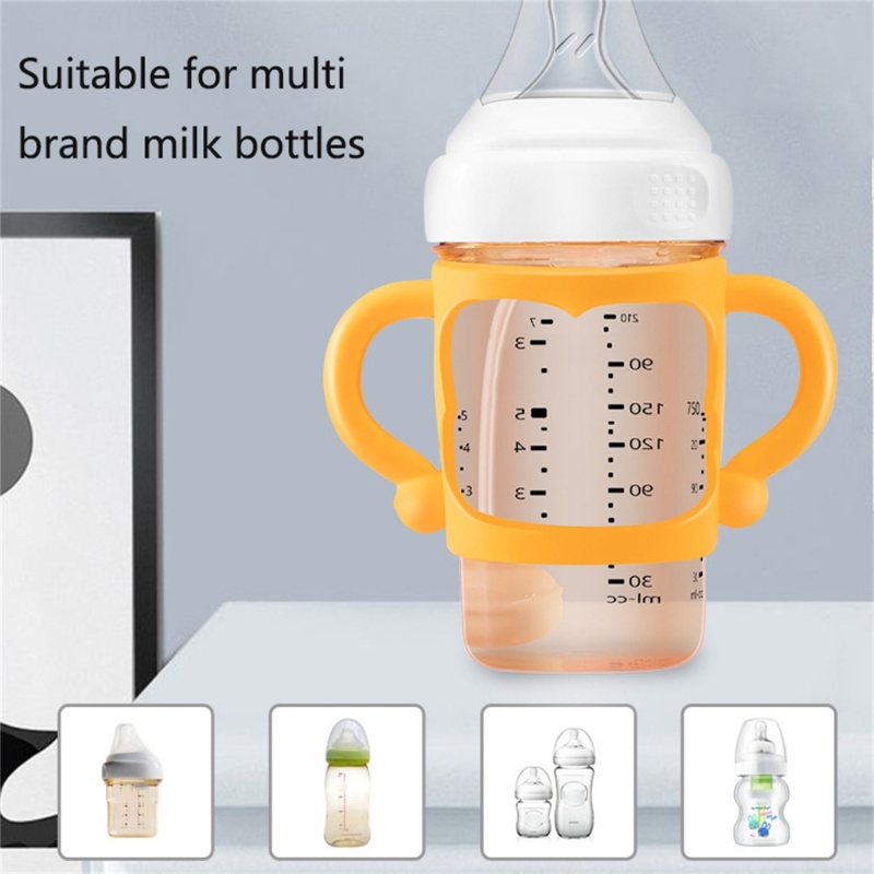 Mary Silicone Baby Bottle Holder Botol Susu Pembersih Mudah Easy Grip Hand Shank Untuk Minum Susu Bantu