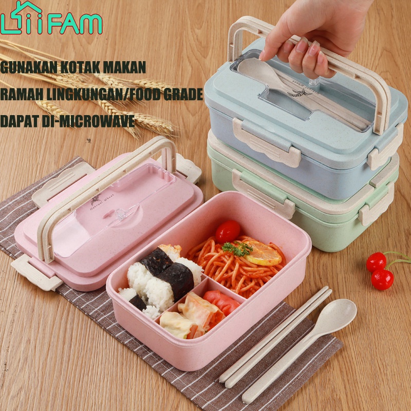 Jual Kotak Tempat Makan / Lunch Box / Bpa Free / PP Jerami Gandum ...