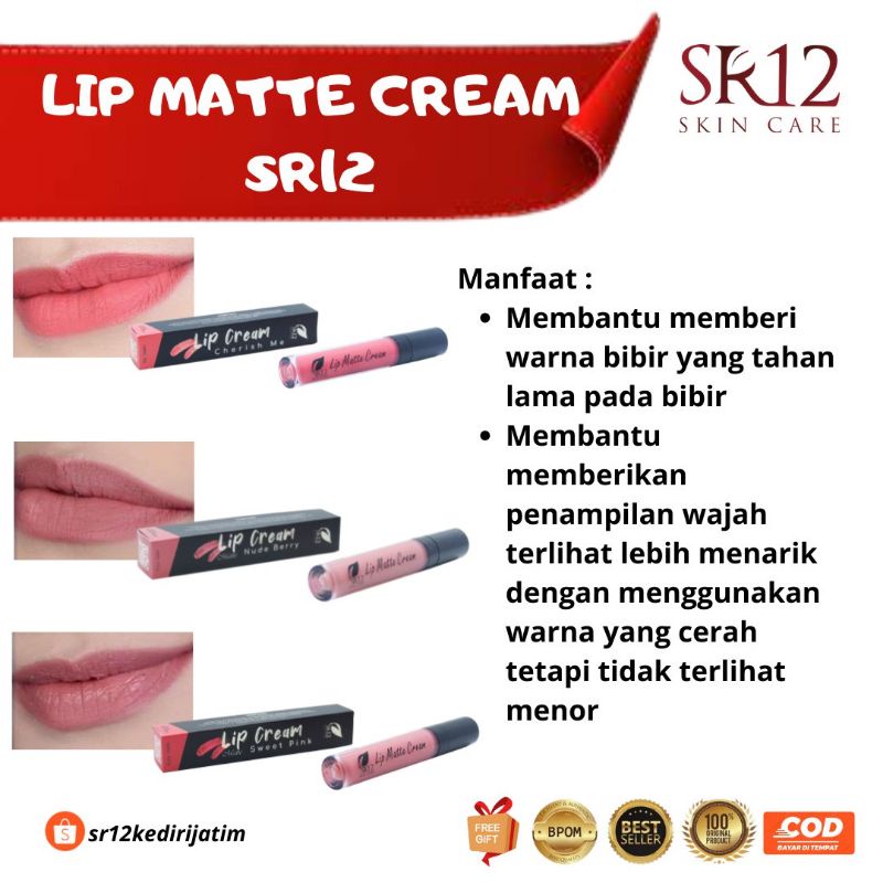 Jual Lip Matte Cream Sr12 Lip Cream Tahan Lama Waterproof Nyaman Dipakai Sehari Hari Warna Cerah 9175