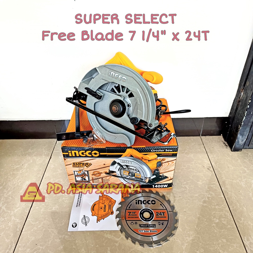 Mesin Circular Saw 7" Inch INGCO CS18538 Gergaji Potong Kayu Wood
