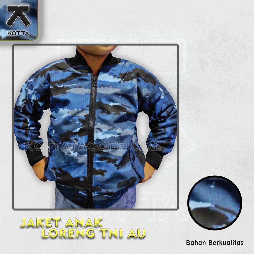 JAKET BOMBER ANAK LORENG TNI AU - JAKET LORENG ANAK TNI - JAKET BOMBER ANAK LORENG TNI AU