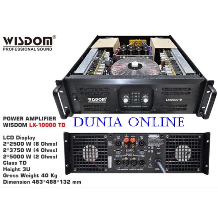 Jual power amplifier wisdom lx10000 lx 10000 class TD garansi original