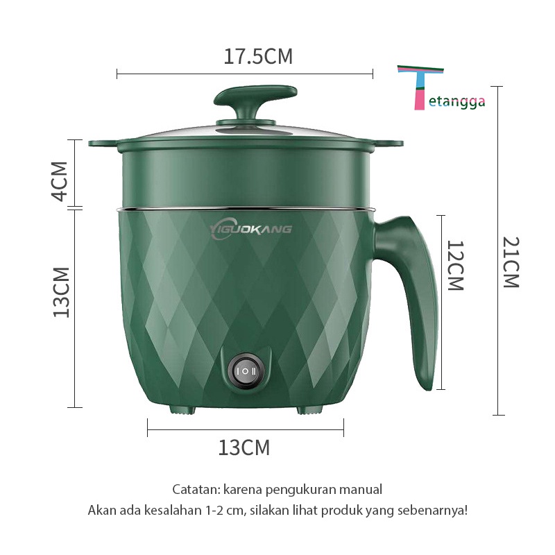 PANCI LISTRIK ELEKTRIK/MULTIFUNGSI KUKUSAN STREAMER / STAINLESS LAPIS KERAMIK POT/1.8L