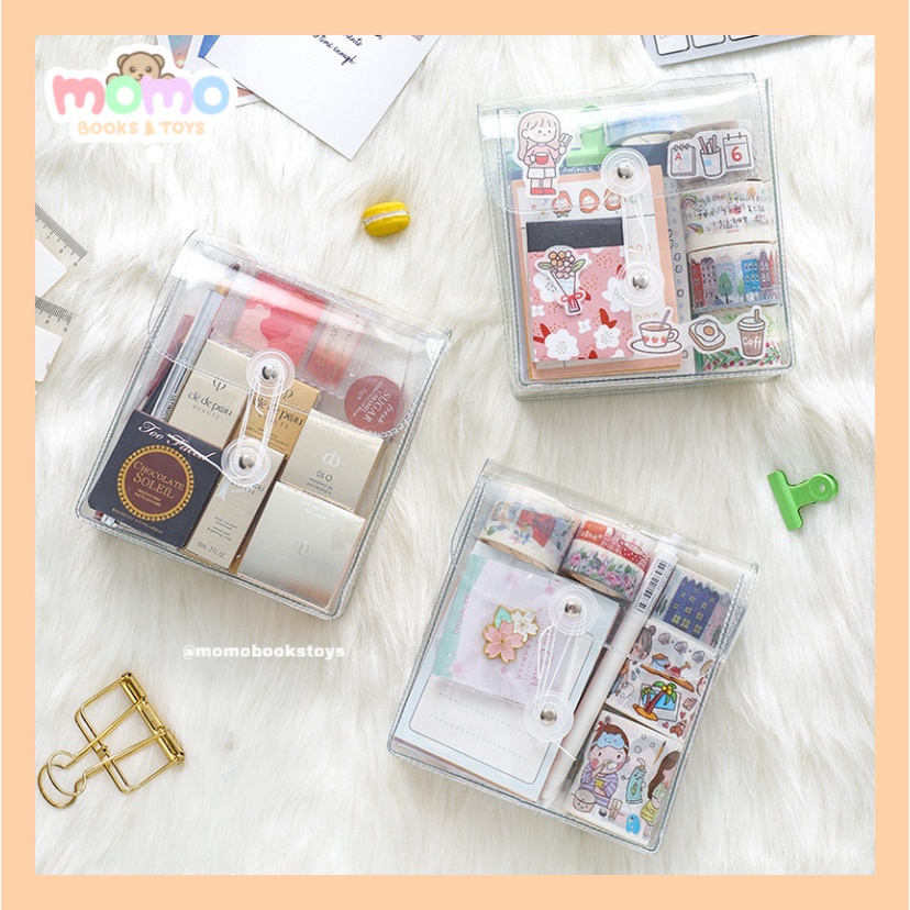 

[MOMO] Pouch Transparan Organizer Bag Serba Guna Tempat Pensil Aksesoris Folder File Aesthetic | Tempat Alat Tulis Estetik | Stationary ATK Grosir Murah