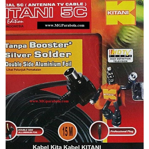 Kabel coaxial kitani 5C/RG6 15M