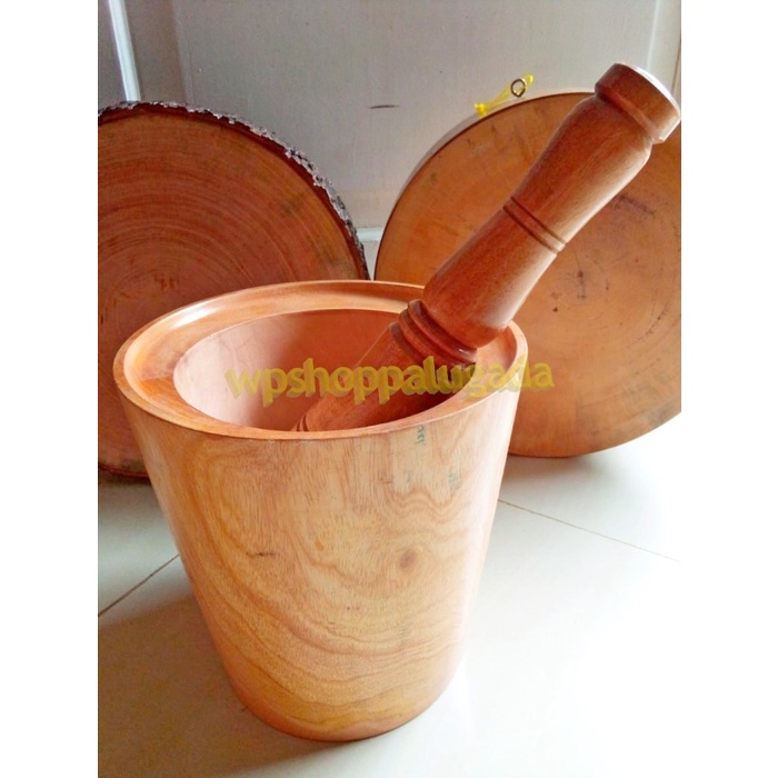 Cobek Lumpang Kayu Mahoni Ukuran Besar