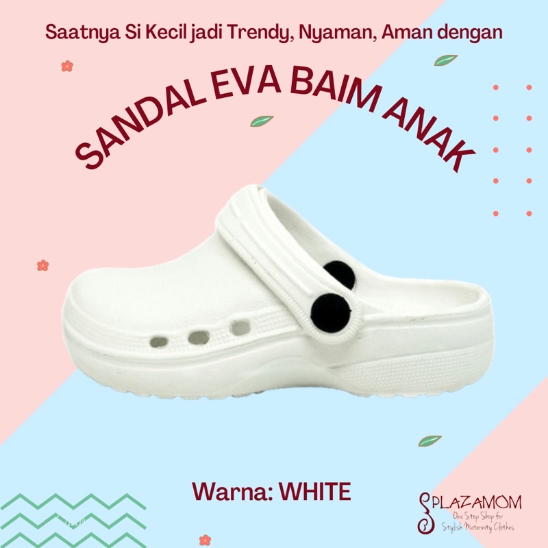 sandal baim bakpao bapao imut kodok ANAK laki perempuan cowo cewe cowok cewek EVA phylon karet slop selop sendal slippers ringan nyaman anti slip awet kualitas premium untuk outdoor indoor