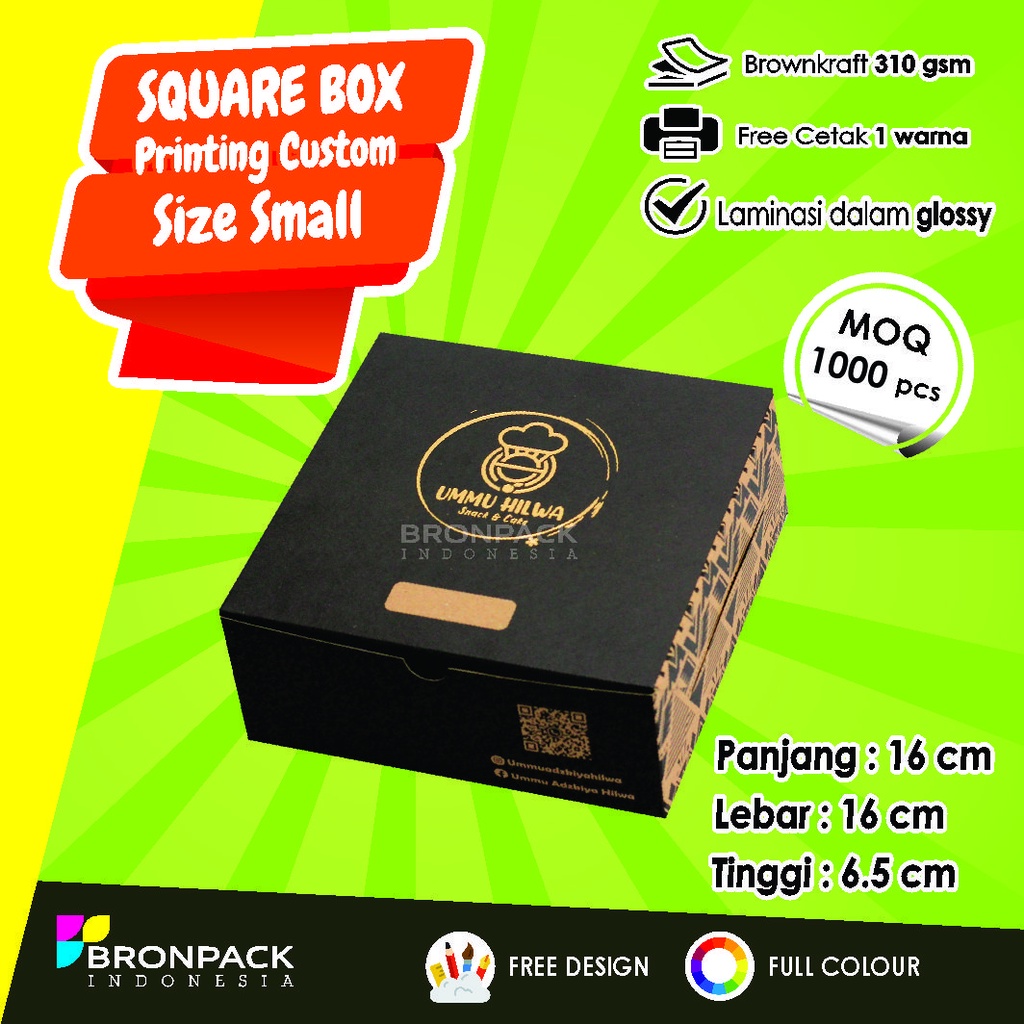 

KEMASAN SQUARE BOX KRAFT COKLAT CUSTOM PRINTING SIZE SMALL