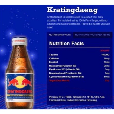 KRATINGDAENG REGULAR MINUMAN ENERGI 150ML