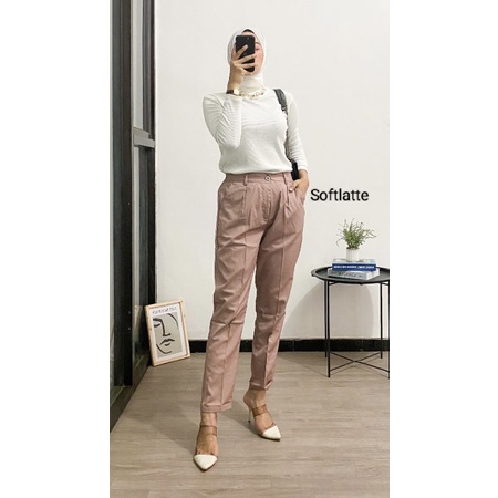 CELANA WANITA BAGGY PANTS PREMIUM / BROKEN WHITE,PUTIH,HITAM