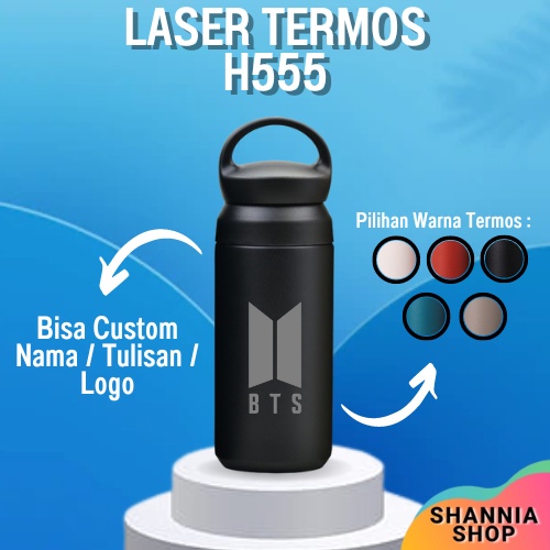 CUSTOM [ NAMA / LOGO ] H555 Termos Travel Tumbler Stainless Steel 350ml  /  LASER GRAFIR / UV PRINT / PROMOSI SOUVENIR HAMPERS