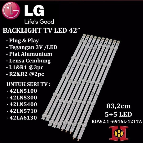 Backlight TV LG 42 Inch 42LA6130 42LA6200 42LN5100 42LN5400 42LN5710