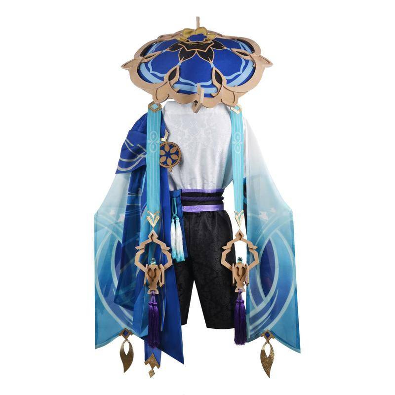 【Wetrose】Ready stock! Genshin Impact Wanderer Costume Kunikuzushi Balladeer Scaramouche The Fatui Harbingers Cos Cosplay Baju Set