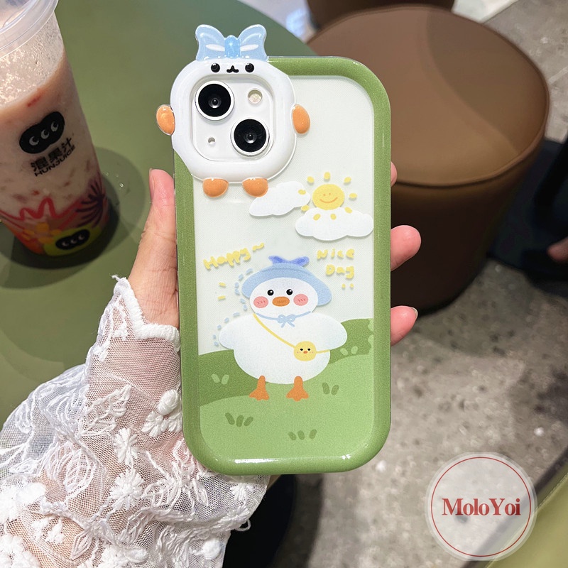 Soft Case Tpu Motif Kartun Bebek 3d Untuk iPhone 13 12 11 14 Pro Max 7 6s 6 8 14 Plus X XR XS Max SE 2020