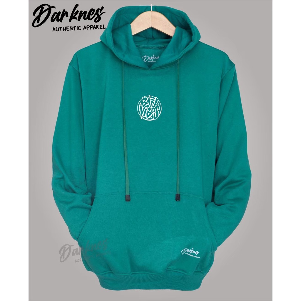 Jaket Hoodie Pria Cod Aesthetic List Bad Vibes Warna Hijau Tosca Sweater Hoodie Polos Pria Wanita Pr