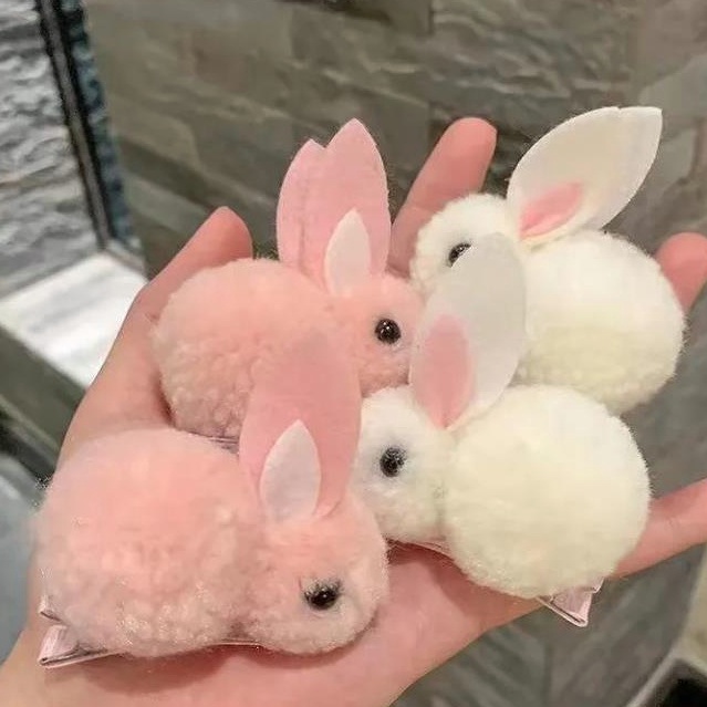 Jepit Rambut Bentuk Kelinci Bahan Karet Gaya Korea Untuk Anak Perempuan S -Doo