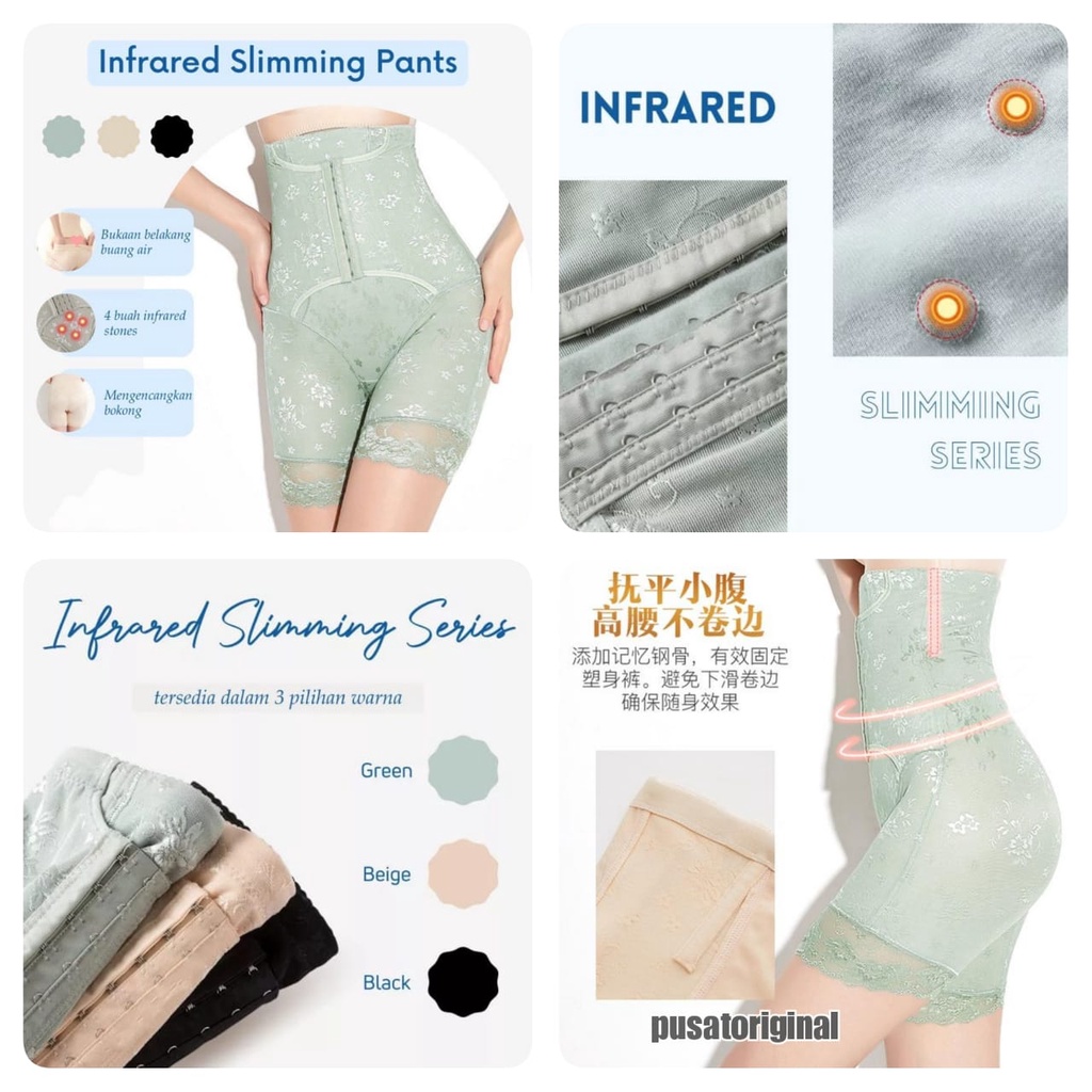 Korset Premium High Waist Pelangsing Perut Pembakar Lemak With Tourmaline