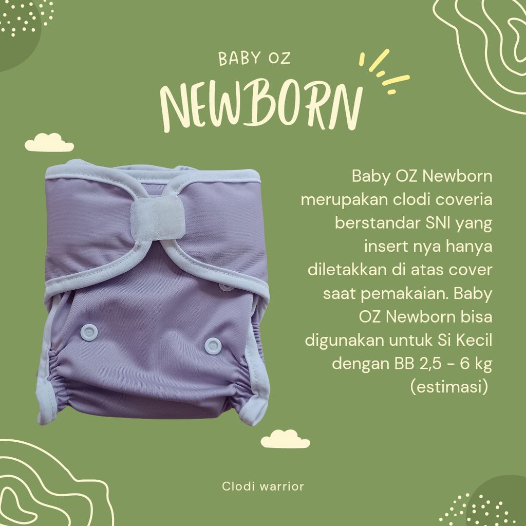 Baby oz Clodi Newborn Coveria Popok Kain Cuci Ulang Bayi Baru Lahir