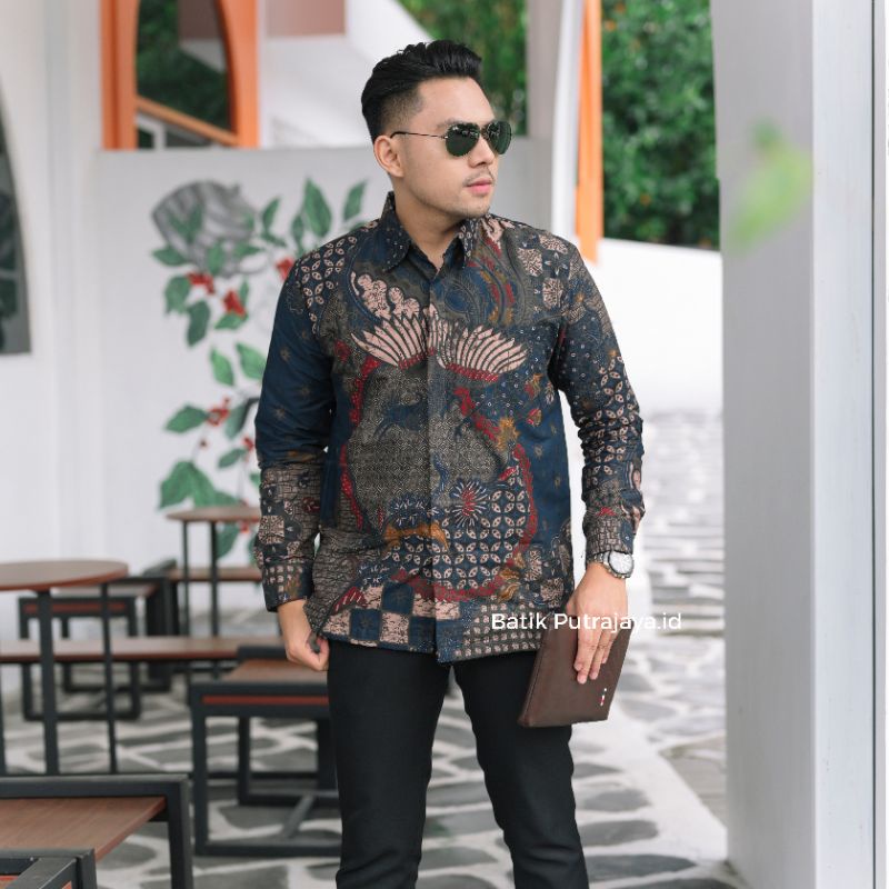 WIRYAWAN Baju Batik Pria Lengan Panjang Slim Fit Premium Furing Modern Adem Katun Kemeja Formal