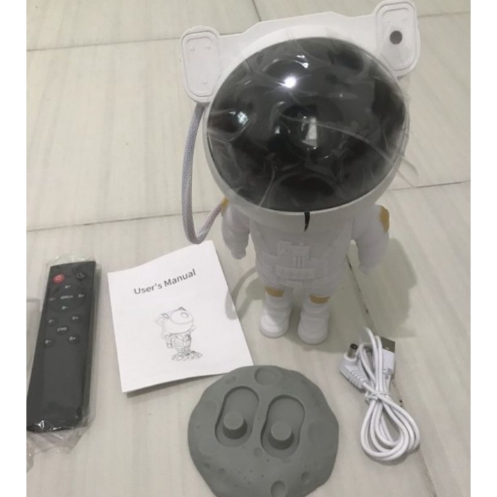 Lampu proyektor astronot lampu tidur galaxy effect astronot nussa rara