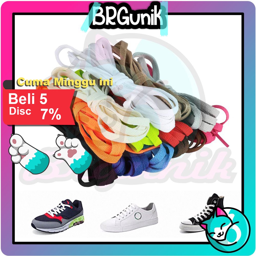 BRGUNIK Tali Sepatu Sneakers Pipih Tali Gepeng / Tali Hoodie / Shoelaces R801