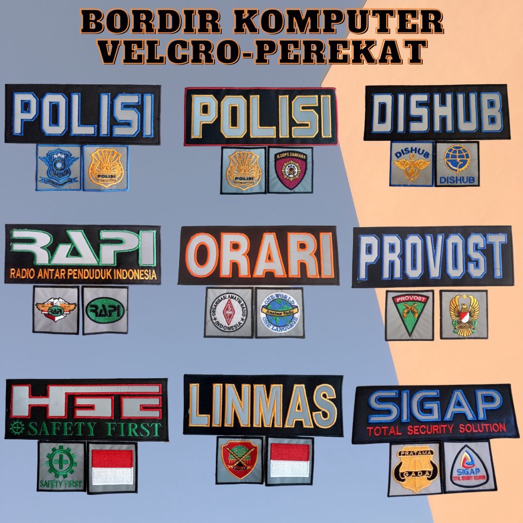 PATCH BORDIR/BORDIR LOGO/BORDIR LOGO CUSTOM/EMBLEM BORDIR/PATCH BORDIR CUSTOM/SECURITY/SATPAM/POLISI