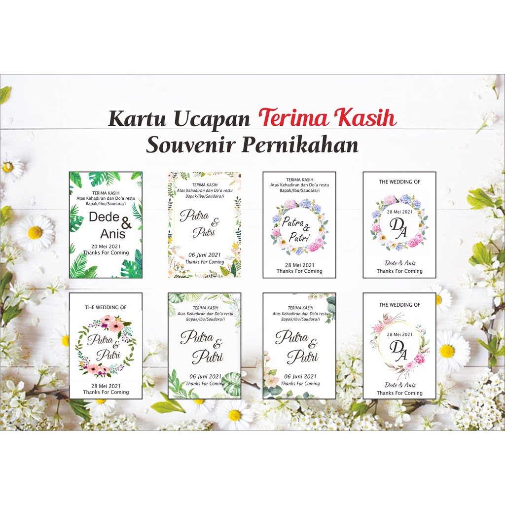Jual KARTU UCAPAN TERIMA KASIH (isi 100 lembar) Thank You Card KARTU