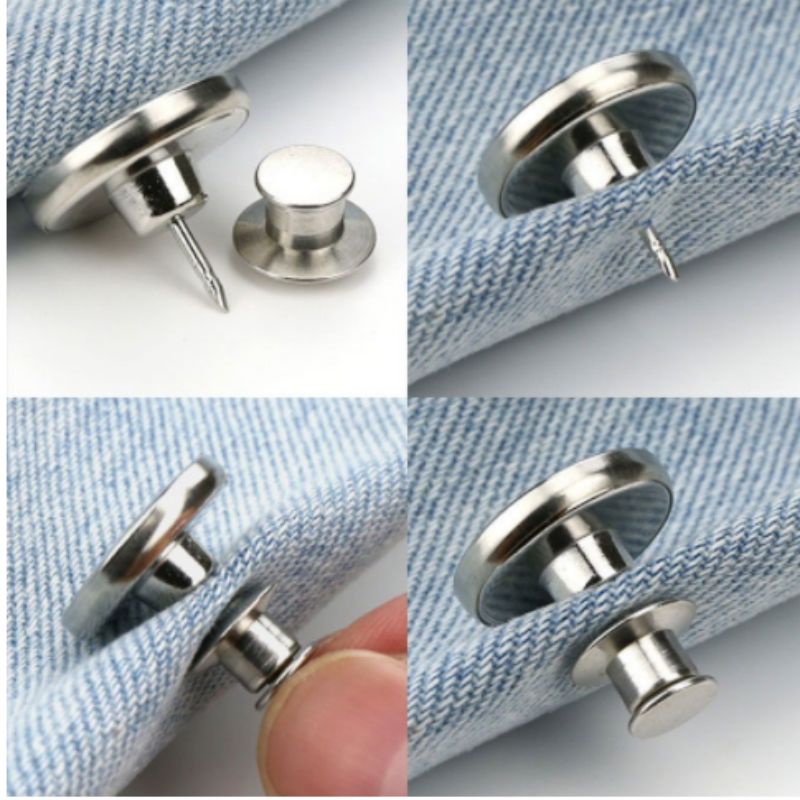 Kancing Jeans Bahan Metal Kancing Pinggang Adjustable Kancing Ajaib Unisex Kancing Pengecil Jeans