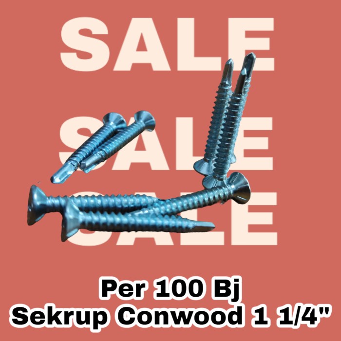 Sekrup Conwood SDS FH + Calsi 8 x 1 1/4 &quot; (32 mm) per 100 Pcs