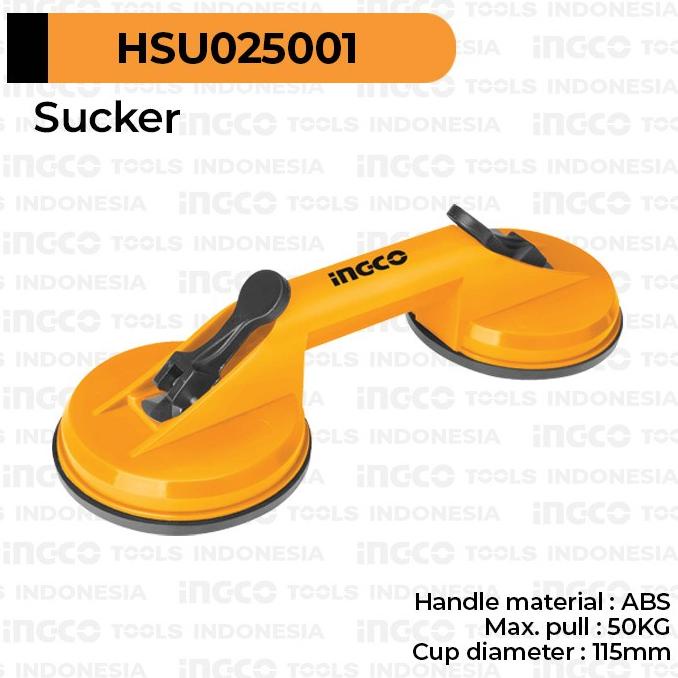 Glass Suction Cup (50Kg) Ingco Hsu025001 - Kop Kaca Kaki 2 Dua Jaw Leg