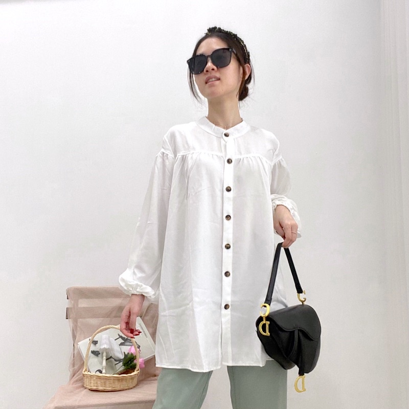 HARU Blouse / Dress Oversize Korea / Tunik Modern / Atasan Muslim Wanita / Blus Lengan Panjang Casual 0410