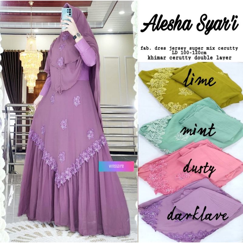 GAMIS SET KHIMAR ALESHA SYAR'I (TERIMA SERAGAMAN)