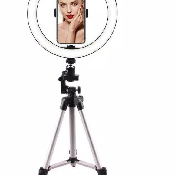 Tripod 1m 3110 +Ringlight 26cm - Paket Lengkap Ringlight 26cm + Tripod