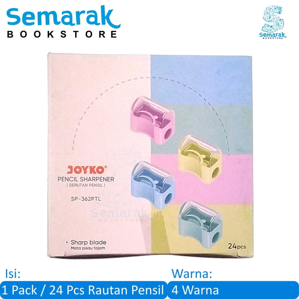 

Joyko SP-362PTL Sharpener Rautan Pensil - Pastel Edition [1 Pack / 24 Pcs]