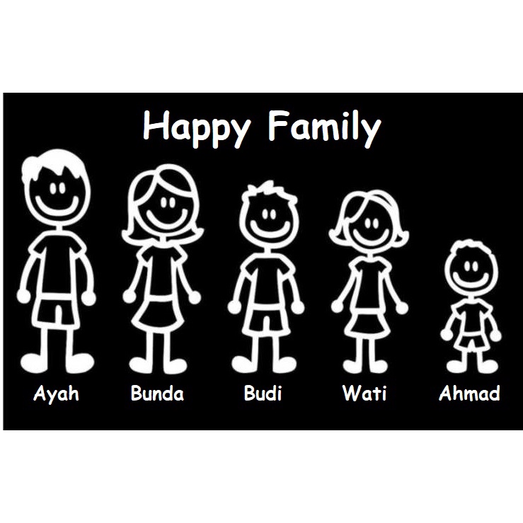 Stiker Kaca Belakang Mobil Happy Family