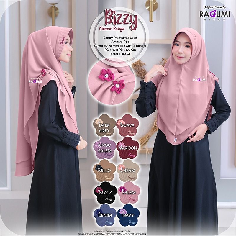 jilbab khimar bunga Raqumi BIZZY